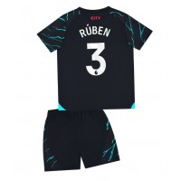Manchester City Ruben Dias #3 Tretí Detský futbalový dres 2023-24 Krátky Rukáv (+ trenírky)